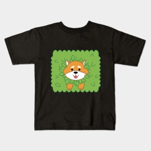 Shiba in the Bushes Kids T-Shirt